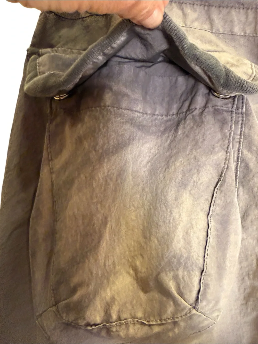 Diesel Italy P Glinder Runway Grey Cotton Panel Streetwear Cinch Cord Pants sz M